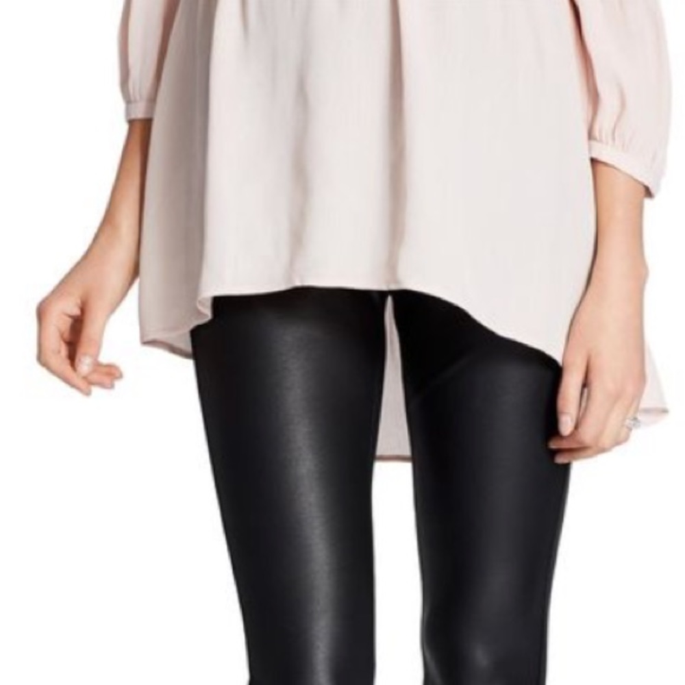 Fit Belly Faux Leather Maternity Leggings