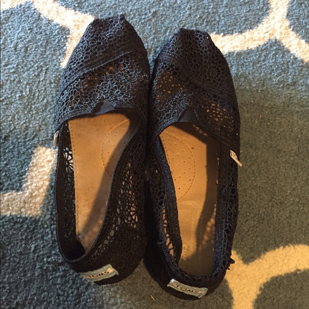 Black crochet Toms