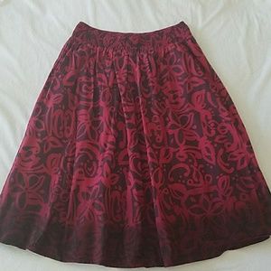 Ombre stretch waist midi skirt