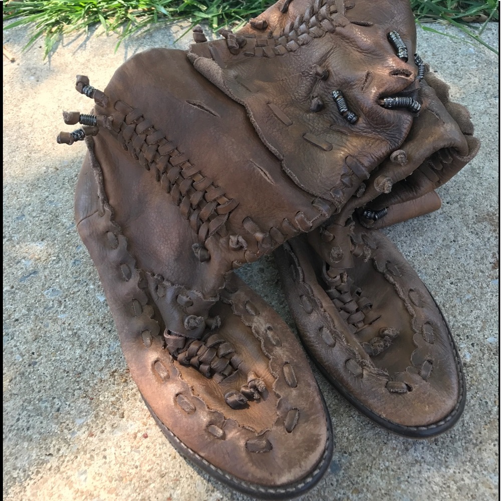 Free People leather moccasin boots