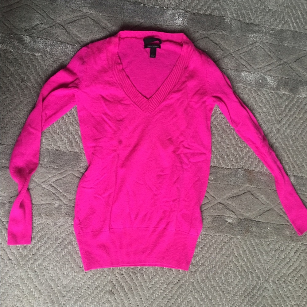 100% cashmere j crew pink / magenta sweater