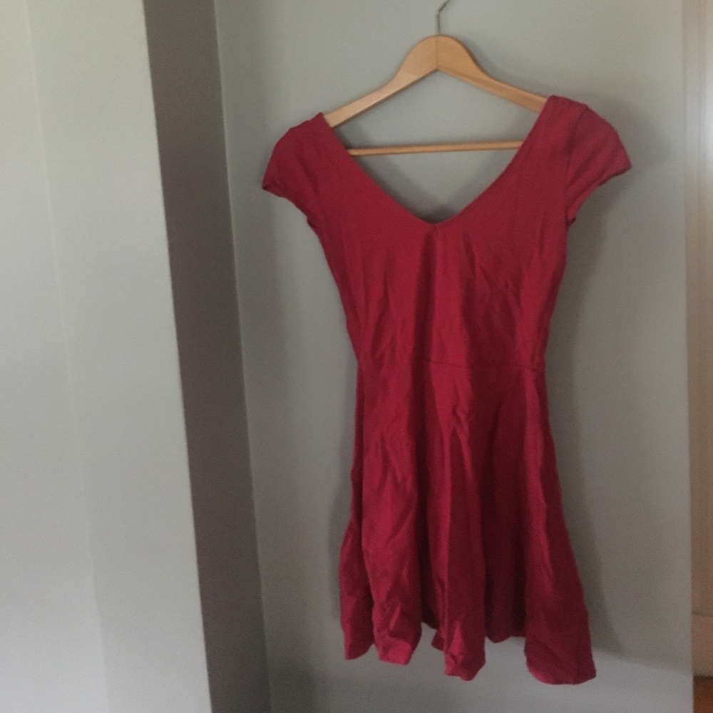 Red low back mini dress