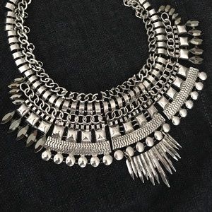🆑 Boho Silver Statement Collar Necklace