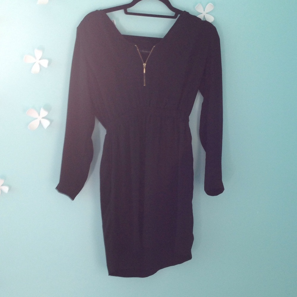 Black long sleeve short Zara dress