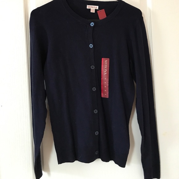 Navy Blue Cardigan with Buttons - Picture 1 of 1