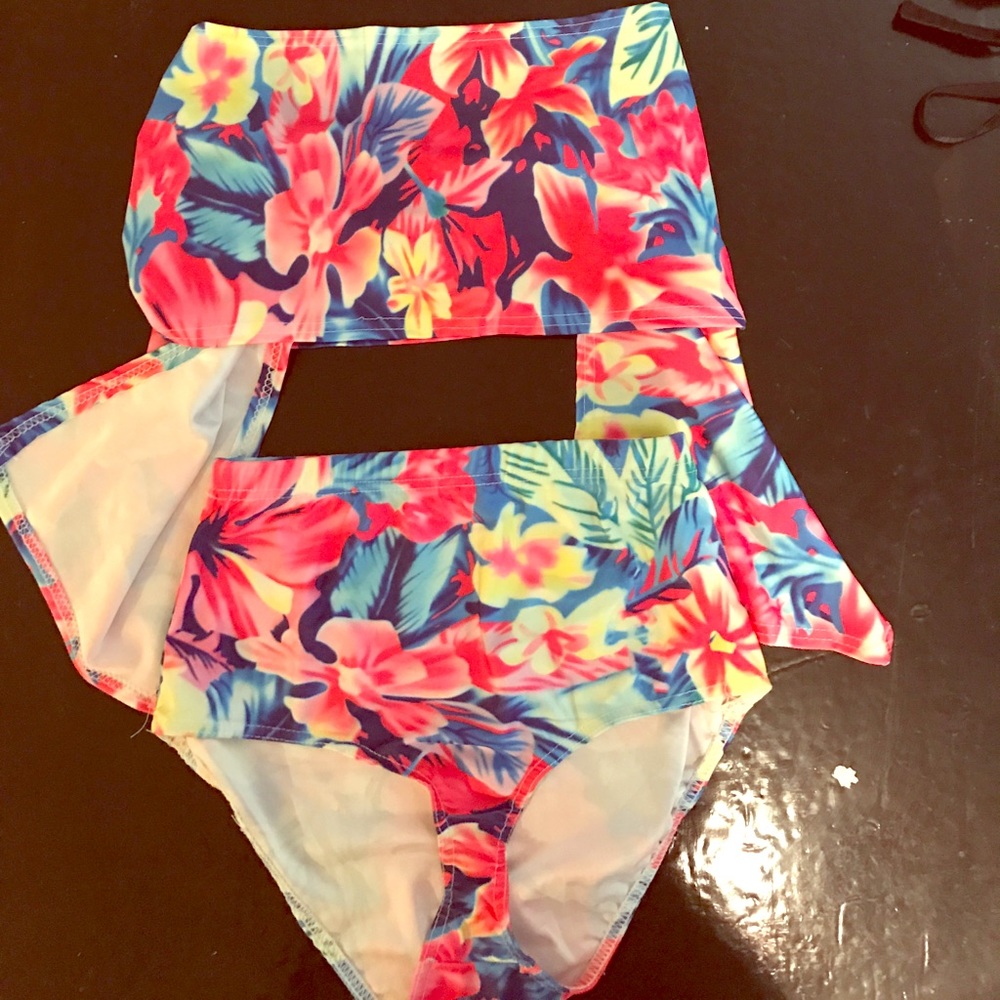 High waisted bathing suit