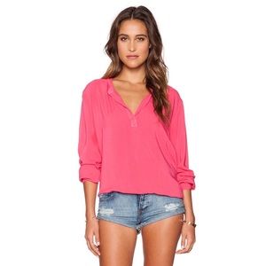 Velvet Rosie Rayon Challis Pink Top Sz XS