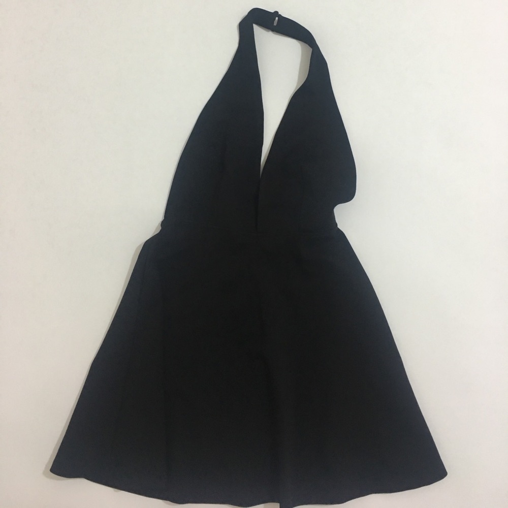 Backless Halter Skater Dress