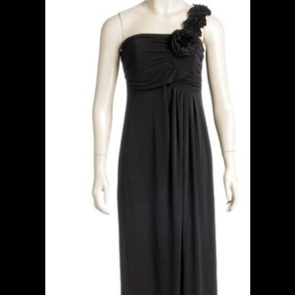 Valerie Bertinelli Ruffled Rosette Shoulder Dress