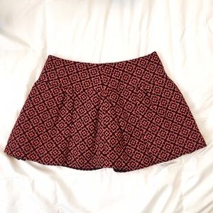 Orange and black mini skirt