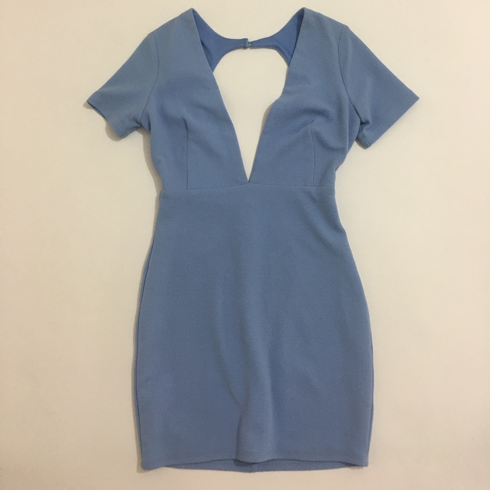 Light Blur Deep V Cut Out Dress