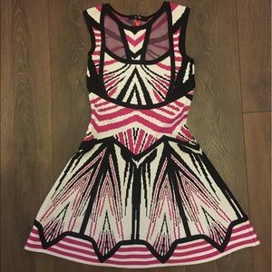 Bandage Bodycon Pink/White Dress US 2/4 (XS)