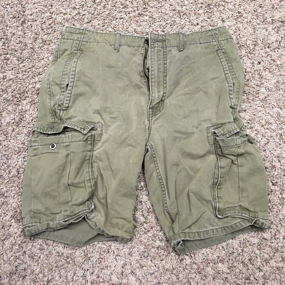 Olive cargo shorts