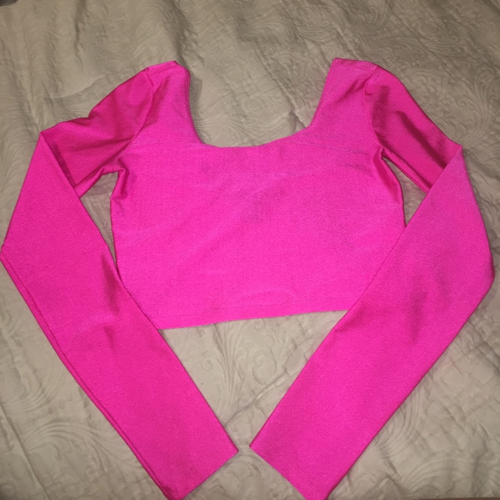 Hot Pink Scuba Spandex Crop Top