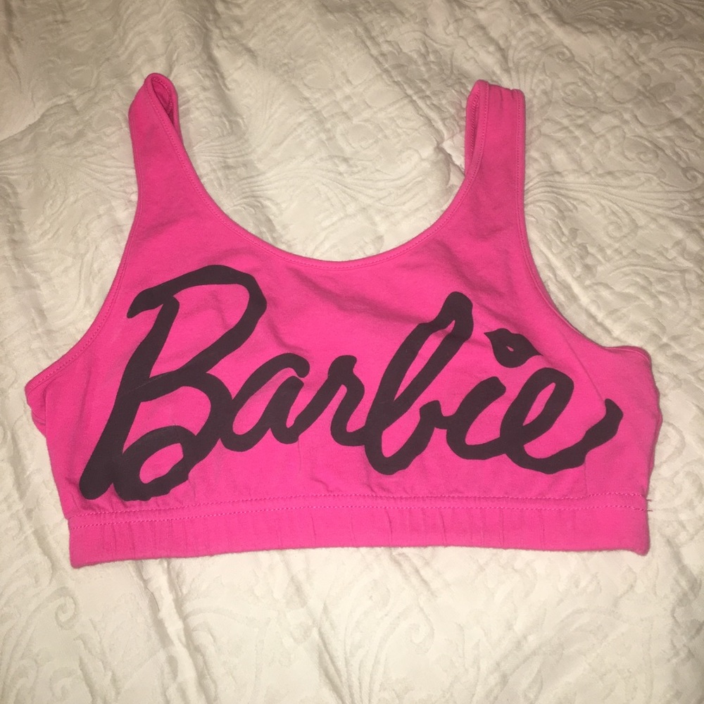 Barbie Graphic Sleeveless Stretch Crop Top