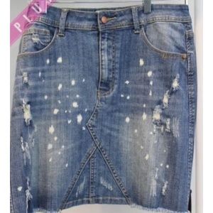 Distressed Jean Skirt