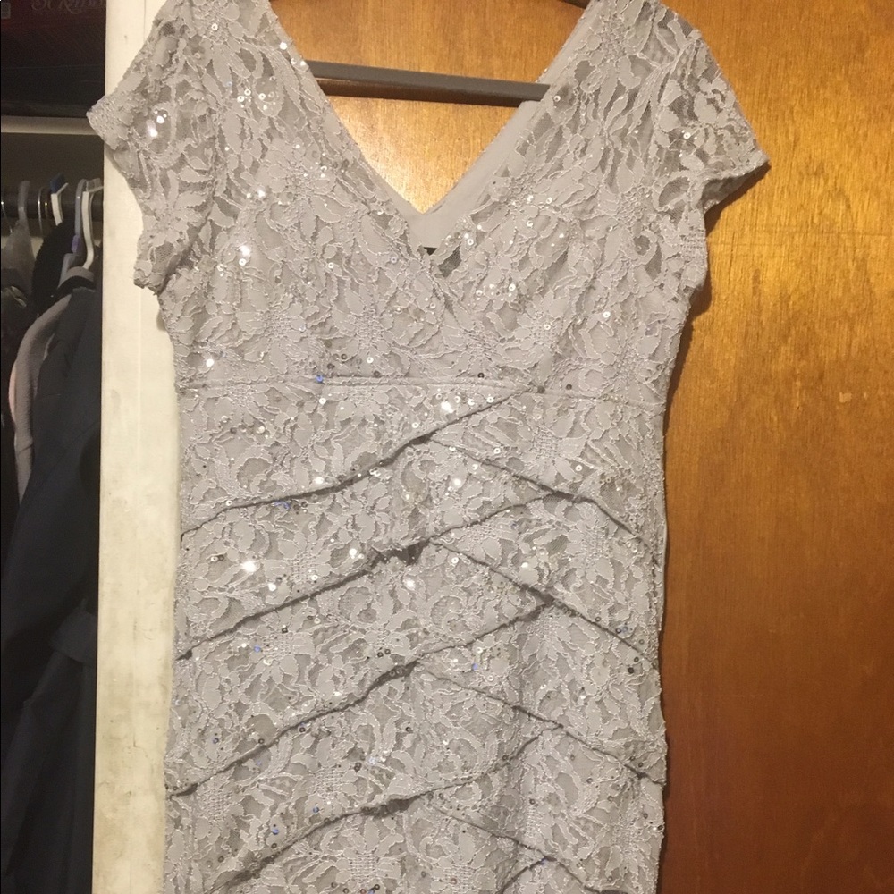 Silver cocktail dress size 14