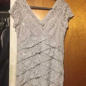 Silver cocktail dress size 14