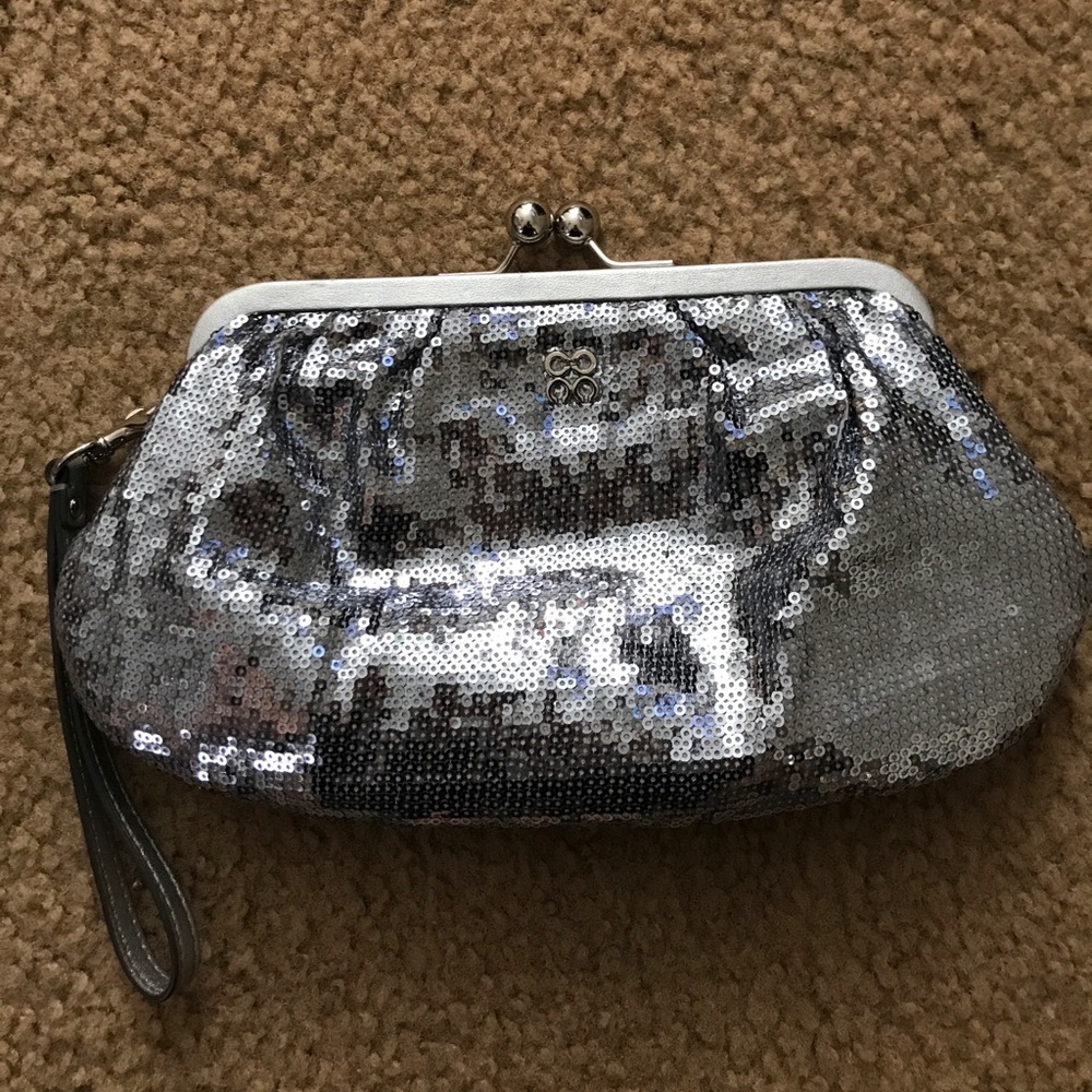 BEAUTIFUL Coach sequined large wristlet/clutch