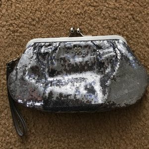 BEAUTIFUL Coach sequined large wristlet/clutch