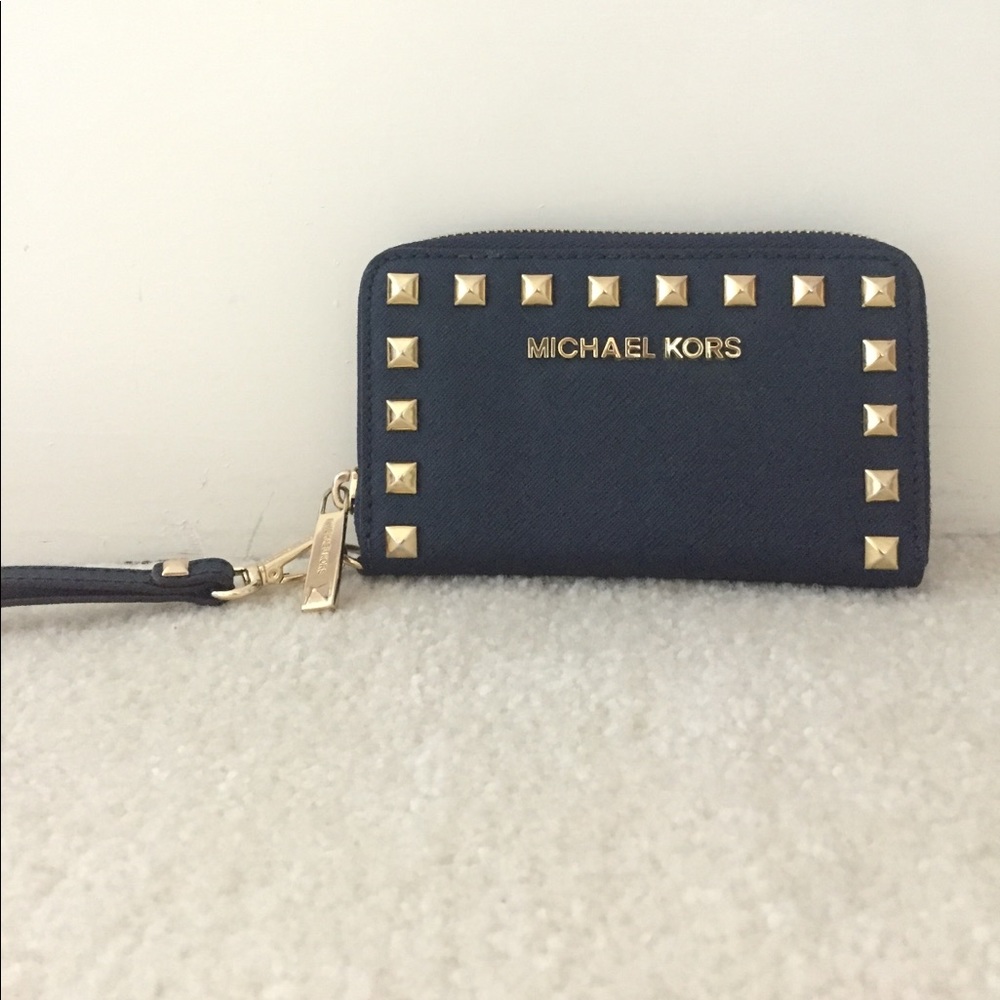 Michael Kors navy blue clutch