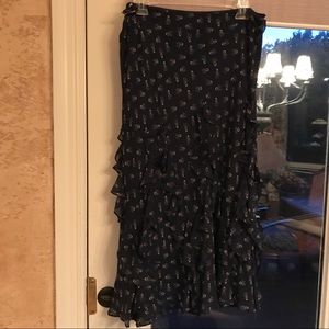 Lauren Ralph Lauren blue silk skirt