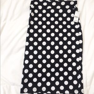 Black and white polka dot skirt