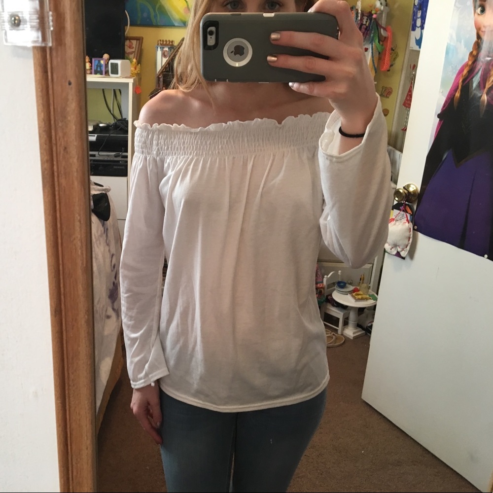 White off the shoulder top