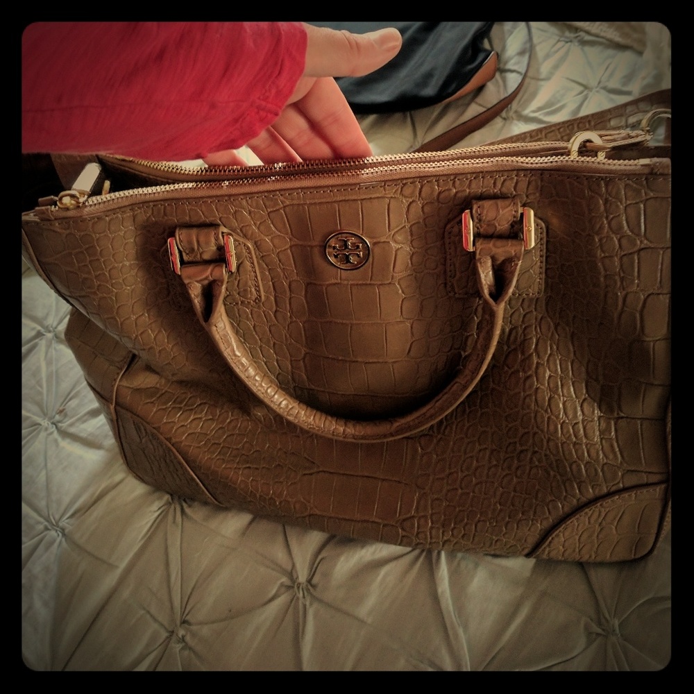 Tory Burch Robinson croc  purse