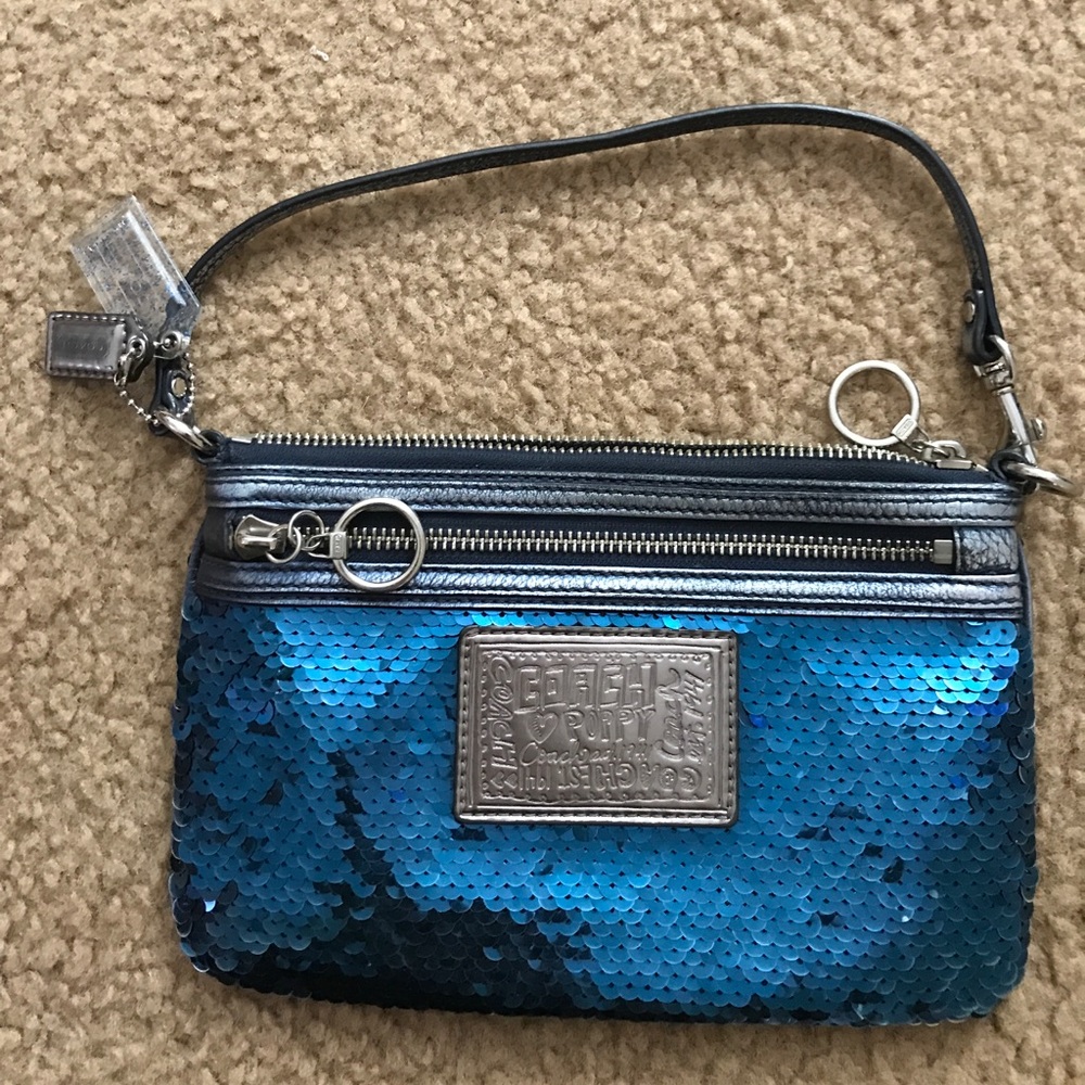 Coach Poppy sequined wristlet