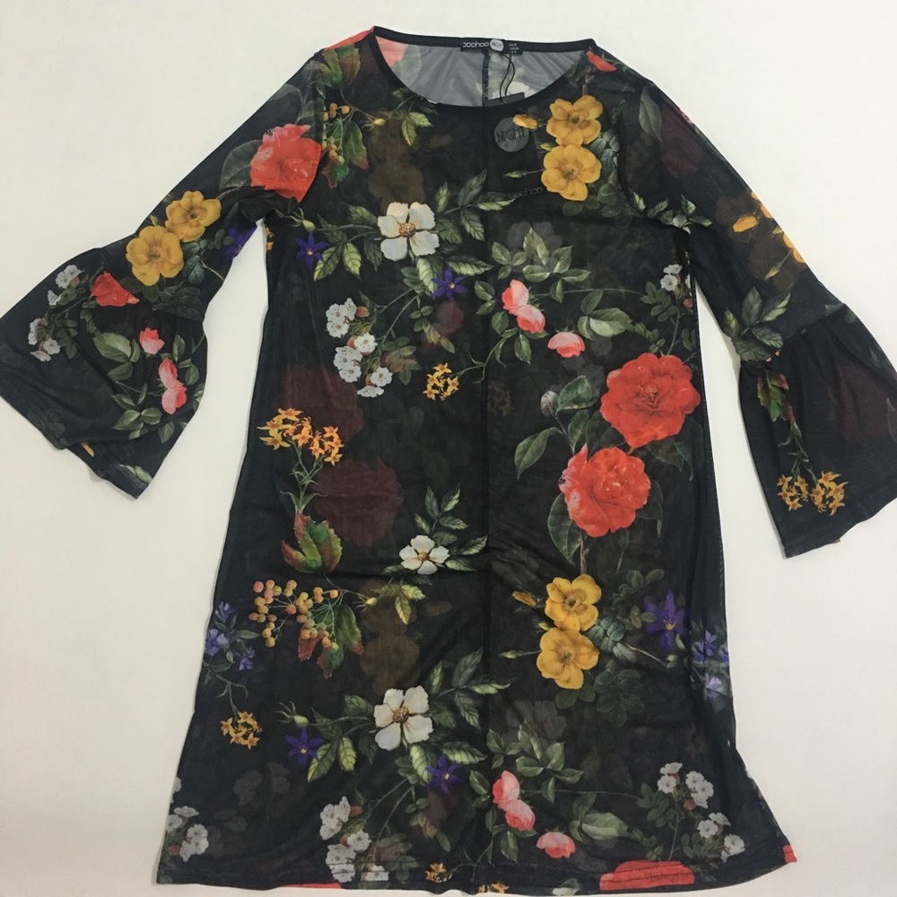 Mesh Floral BooHoo Dress