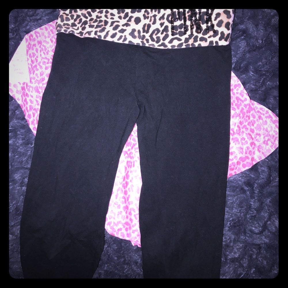 PINK cropped yogas