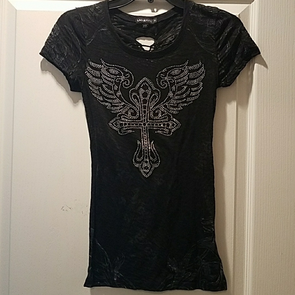 Very cute black rhinestone top