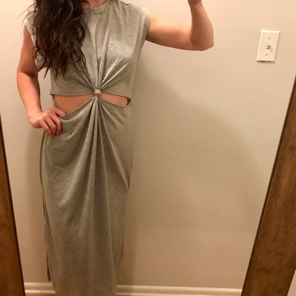 Grey front cut-out T-shirt dress - Picture 6 of 7
