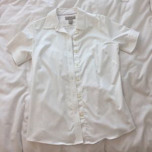 Short Sleeve white button up shirt