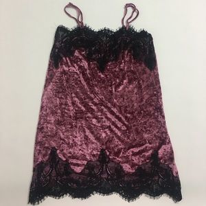 Lace & Velvet Slip Dress