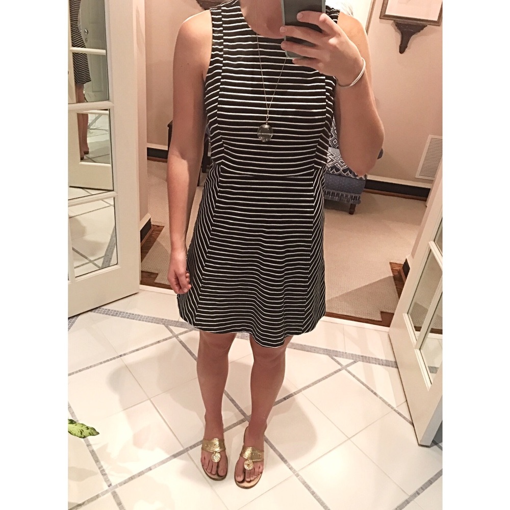 J. Crew Fit&Flare B&W Striped Dress