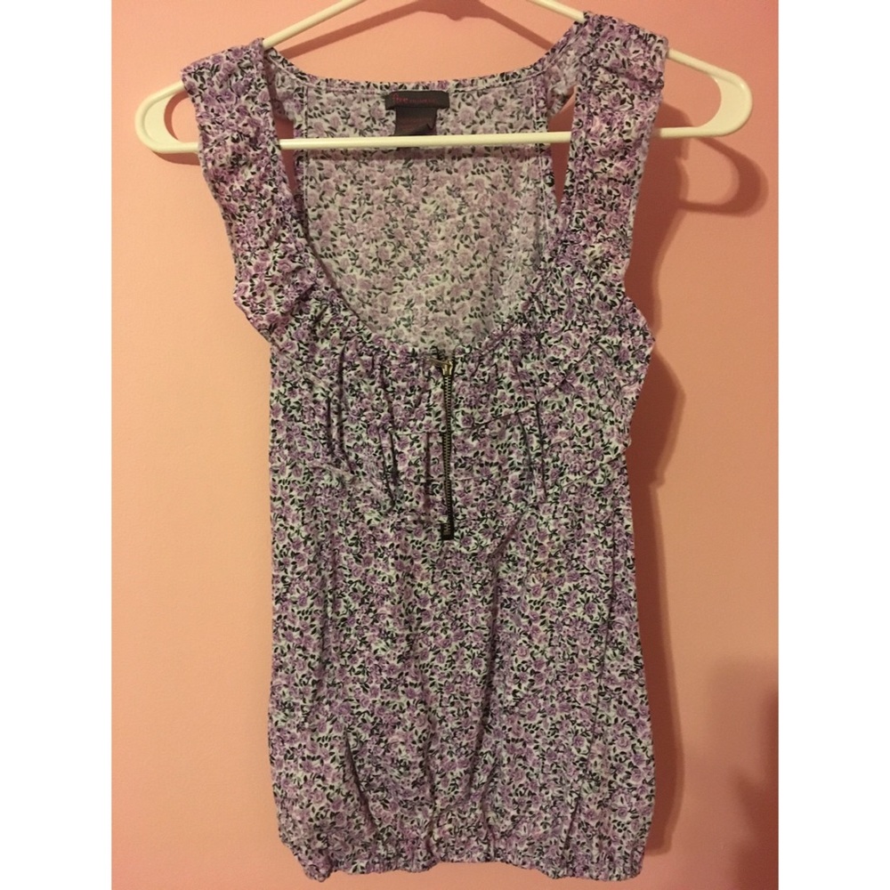 Purple floral tank top