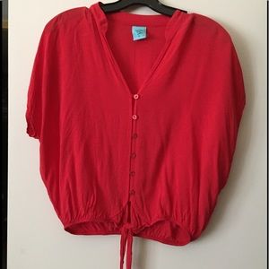 Red blousey top