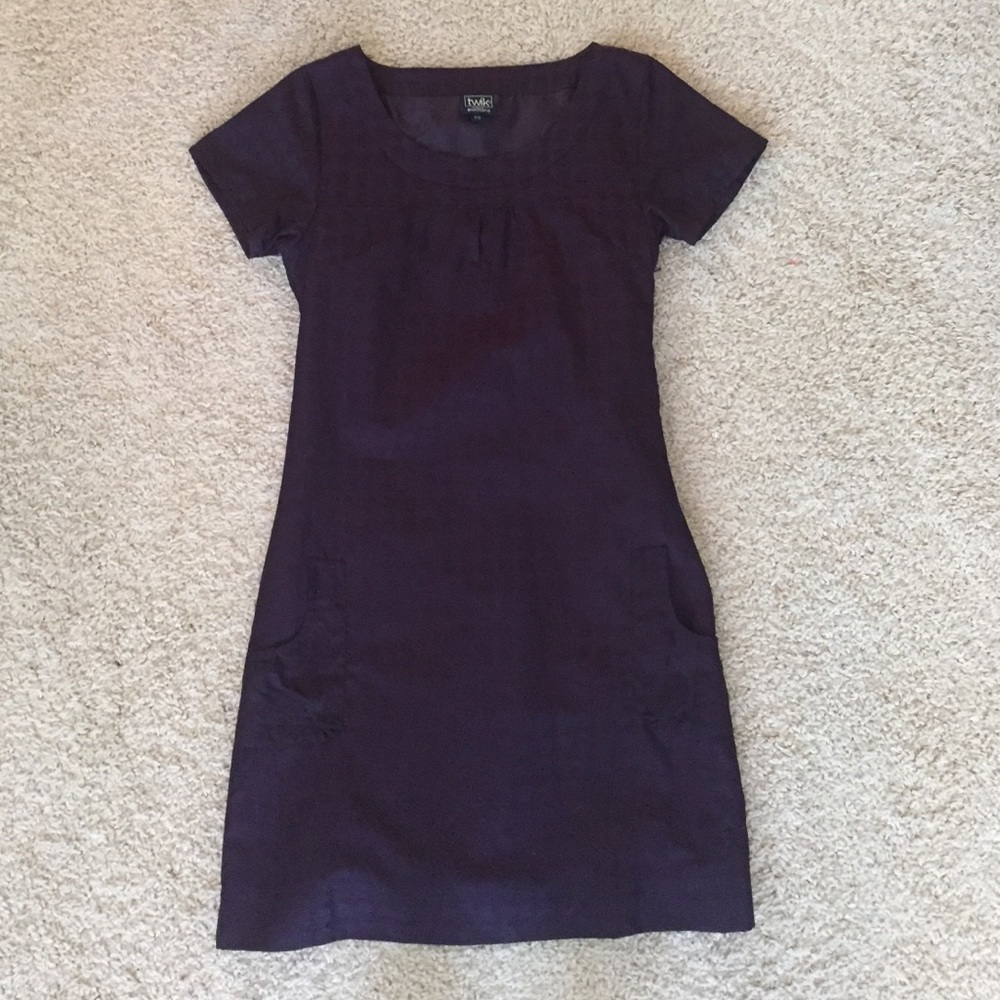 Purple Polkadot Mod Style Dress with Pockets