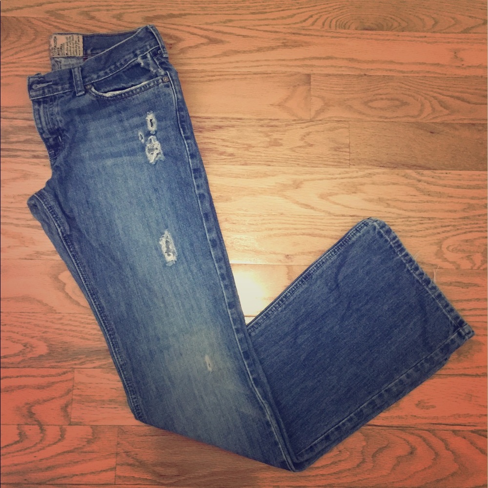 Flare , distressed Hollister jeans.