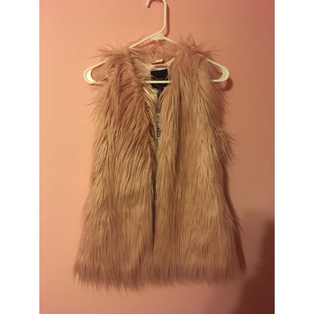Pink faux fur vest