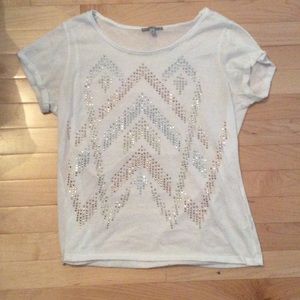 White sparkly t-shirt
