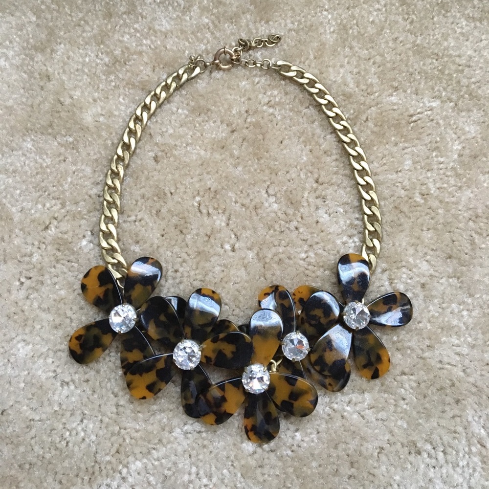 J.Crew Tortoise Flower Necklace