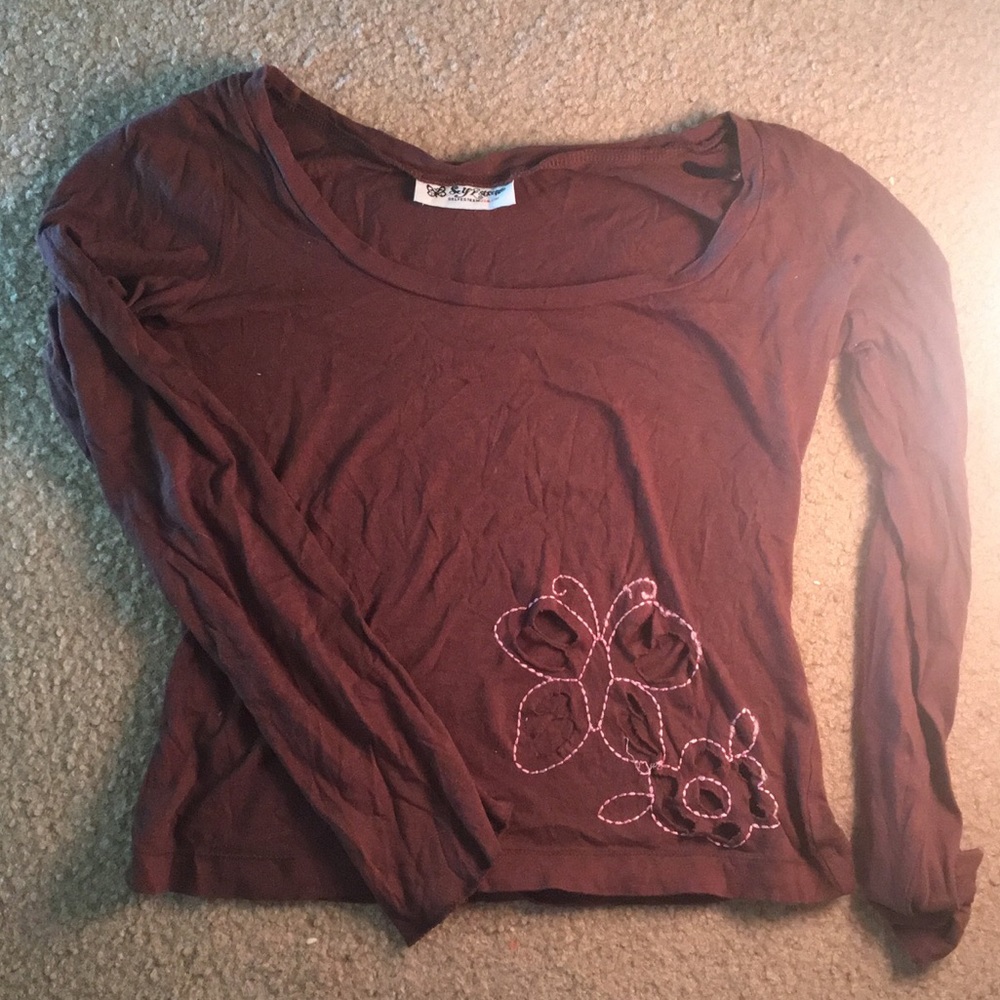 Brown Long Sleeve Top