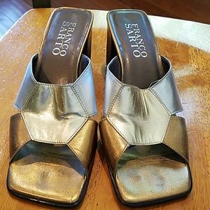 Women's Franco Sarto metallic low heeled shoes