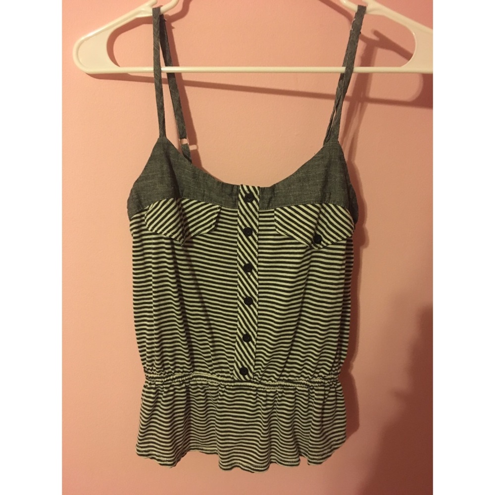 Grey striped tank top