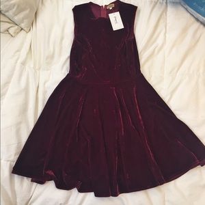 Burgundy velvet dress