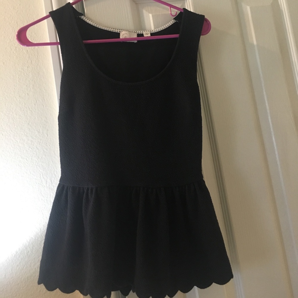 Anthropologie, black peplum tank top