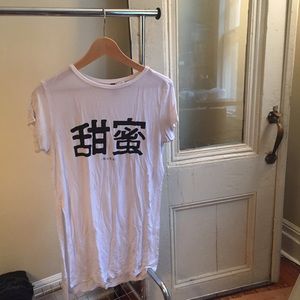 Longline White T-Shirt with Side Slits